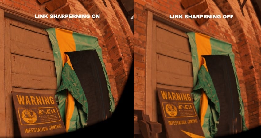 Oculus Link Sharpening On vs Off comparison