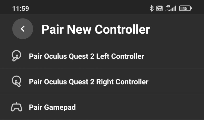 Pair Quest 2 Controller in Oculus Mobile App