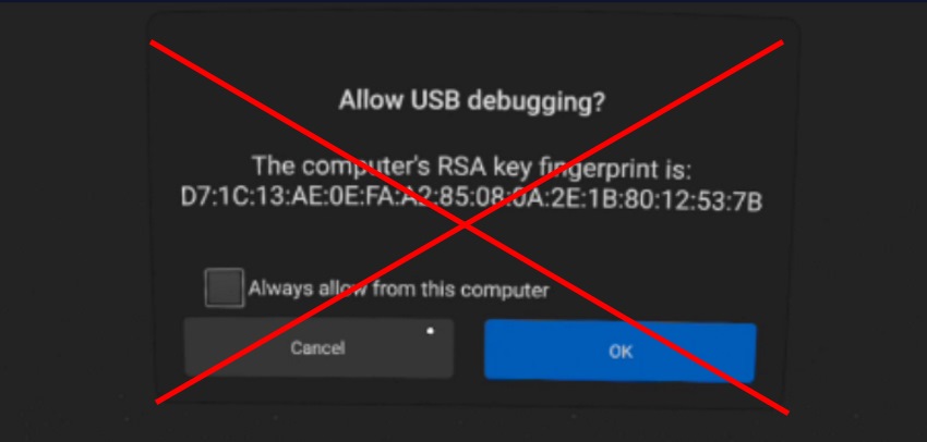 Quest 2 Allow USB Debugging Prompt Not Showing