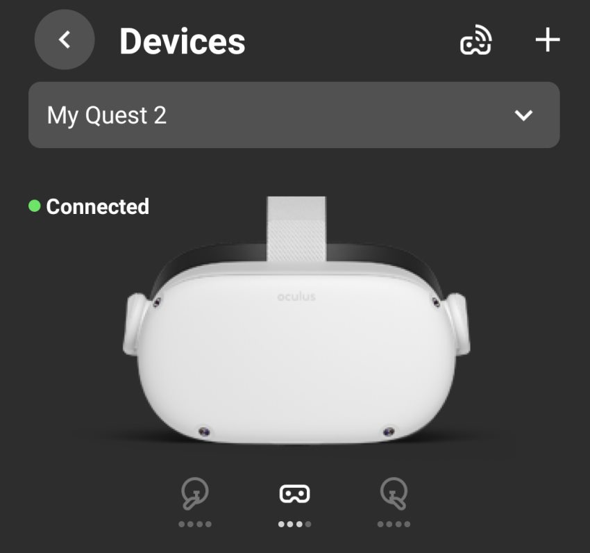 Quest 2 Connected in Oculus Mobile App