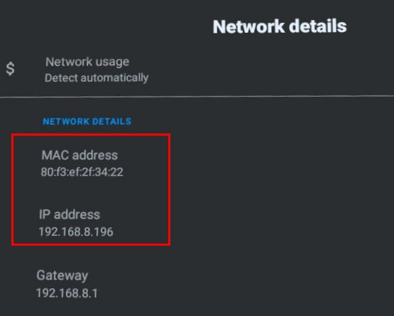 Find Quest 2 MAC & IP addresses